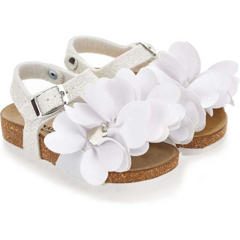 Monnalisa Girls White Flower Sandals Monnalisa Girls White Flower Sandals