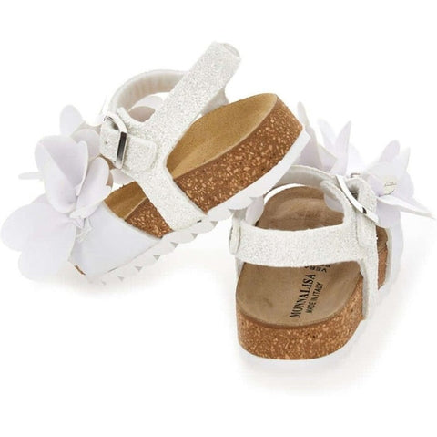 Monnalisa Girls White Flower Sandals Monnalisa Girls White Flower Sandals