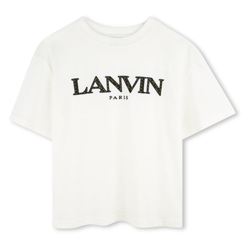 Lanvin Boys White Logo T-Shirt Lanvin Boys White Logo T-Shirt