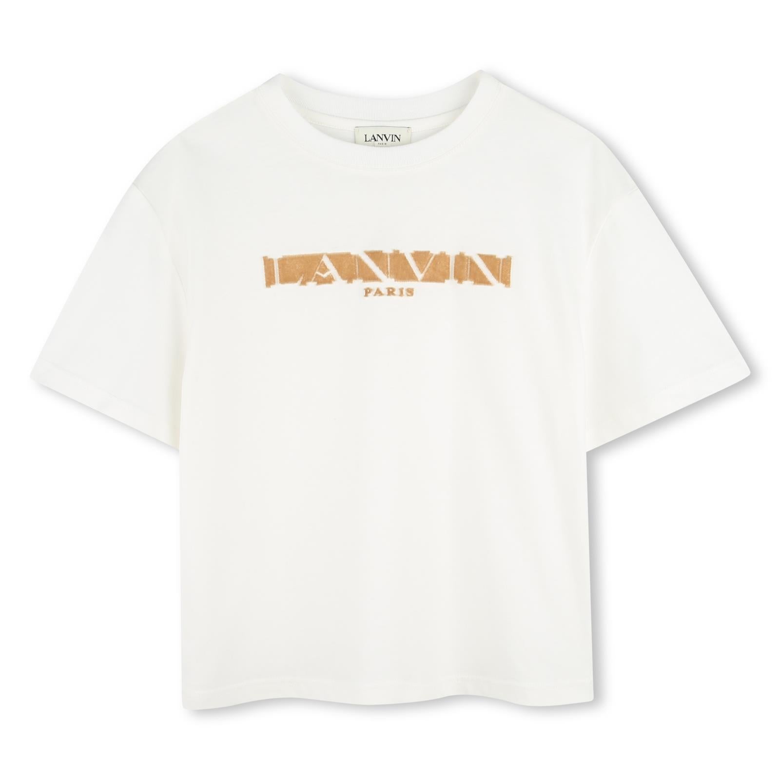 Lanvin Boys White Logo T-Shirt Lanvin Boys White Logo T-Shirt