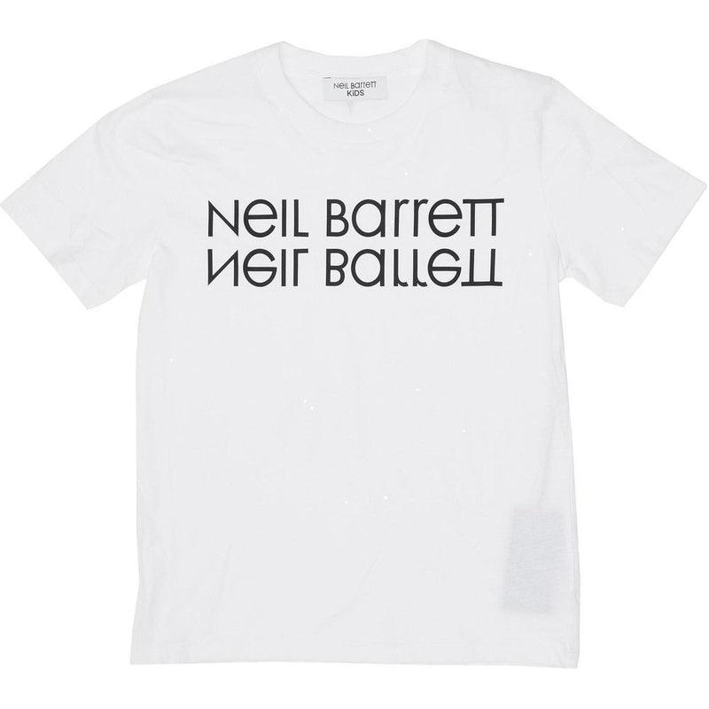 Neil Barrett Boys White Cotton Jersey Logo T-Shirt Neil Barrett Boys White Cotton Jersey Logo T-Shirt