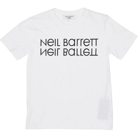 Neil Barrett Boys White Cotton Jersey Logo T-Shirt Neil Barrett Boys White Cotton Jersey Logo T-Shirt