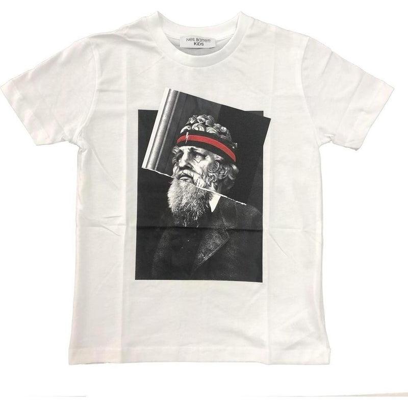 Neil Barrett Boys White Graphic T-Shirt Neil Barrett Boys White Graphic T-Shirt