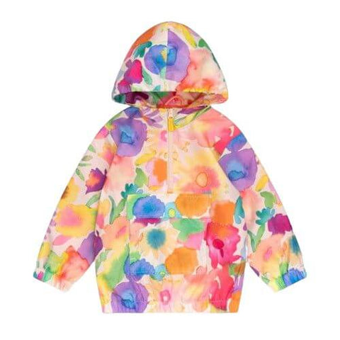 Oilily Girls Inky Flowers Half Zip Windbreaker Oilily Girls Inky Flowers Half Zip Windbreaker