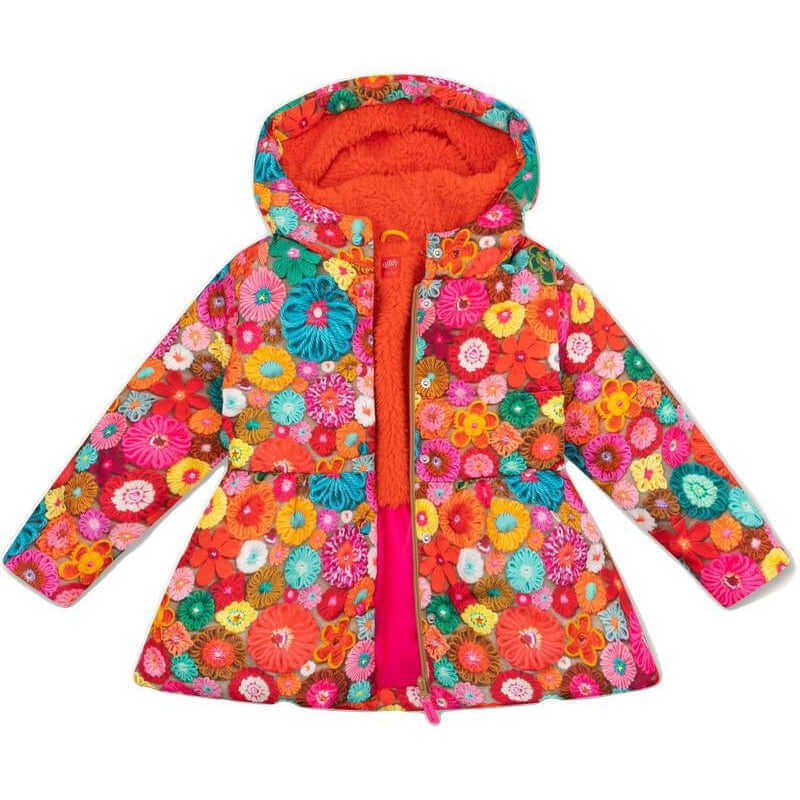 Oilily Girls Orange Crochet Coat Oilily Girls Orange Crochet Coat
