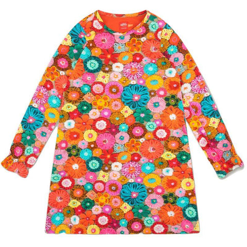 Oilily Girls Orange Date Jersey Dress Oilily Girls Orange Date Jersey Dress