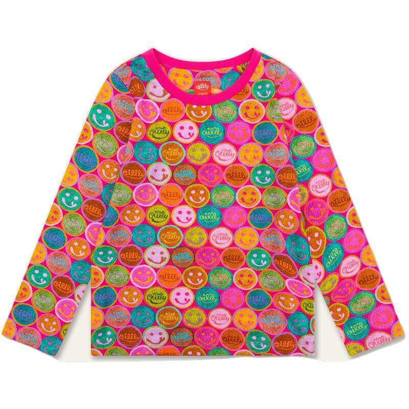 Oilily Girls Pink Smiley Tolsy T-Shirt Oilily Girls Pink Smiley Tolsy T-Shirt