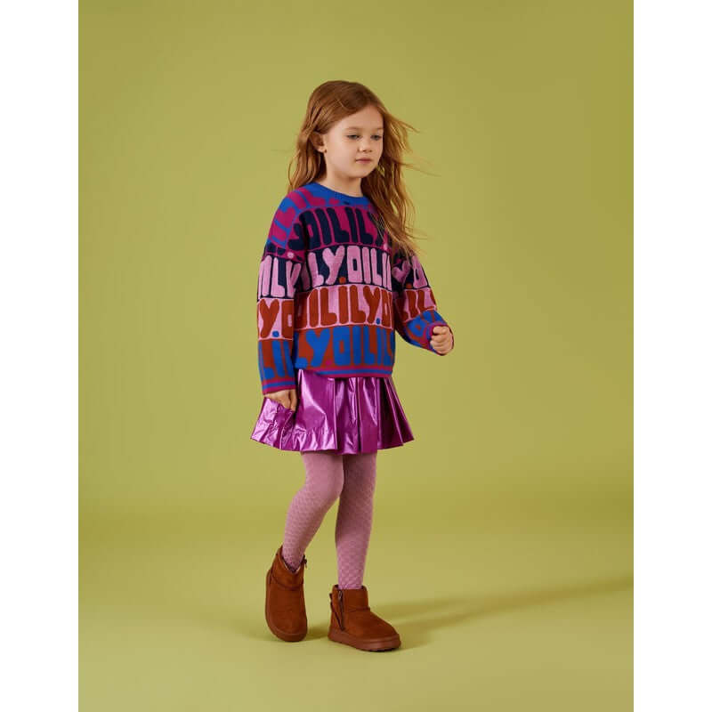Oilily Girls Purple Rainbow Logo Sweater Oilily Girls Purple Rainbow Logo Sweater