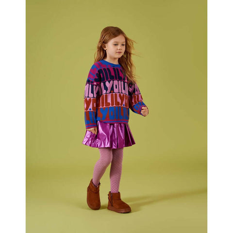 Oilily Girls Purple Rainbow Logo Sweater Oilily Girls Purple Rainbow Logo Sweater