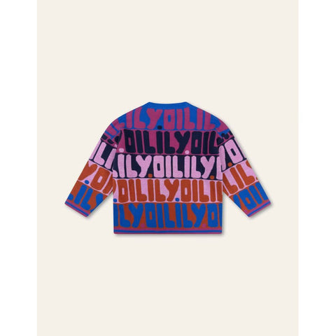 Oilily Girls Purple Rainbow Logo Sweater Oilily Girls Purple Rainbow Logo Sweater