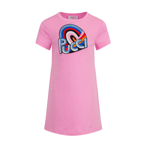 Emilio Pucci Girl Pink Logo Dress Emilio Pucci Girl Pink Logo Dress