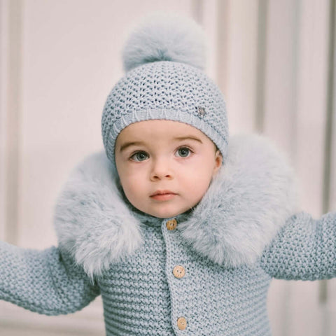 Paz Rodriguez Baby Boys Bambalina Blue Jacket with Faux Fur Paz Rodriguez Baby Boys Bambalina Blue Jacket with Faux Fur
