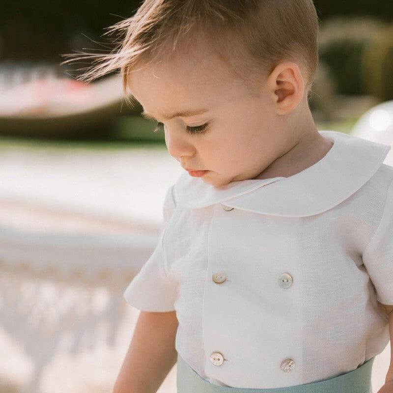 Paz Rodriguez Baby Boys Beige Shorts & Shirt Set Paz Rodriguez Baby Boys Beige Shorts & Shirt Set