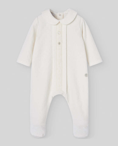 Paz Rodriguez Baby Cream Babygrow with Hat & Bib Paz Rodriguez Baby Cream Babygrow with Hat & Bib