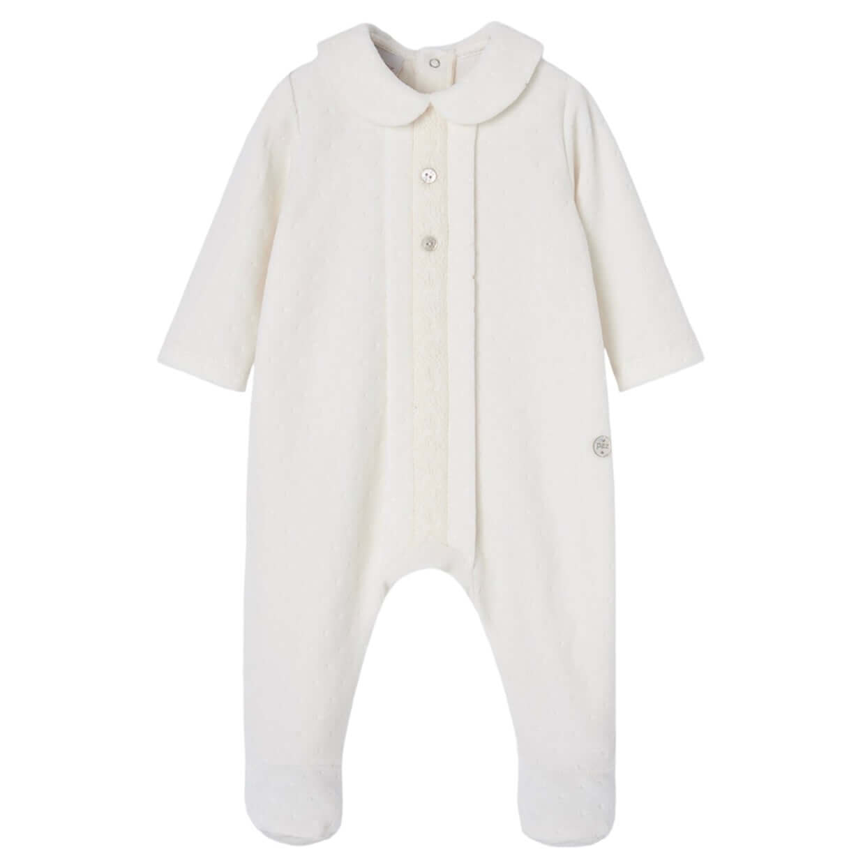 Paz Rodriguez Baby Cream Babygrow with Hat & Bib Paz Rodriguez Baby Cream Babygrow with Hat & Bib