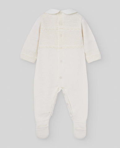 Paz Rodriguez Baby Boys Cream Knitted Babygrow Paz Rodriguez Baby Boys Cream Knitted Babygrow
