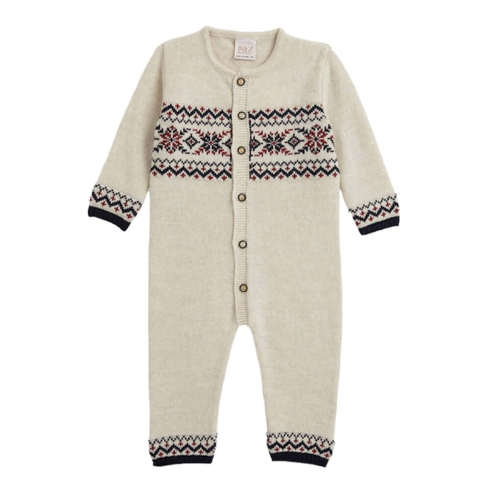 Paz Rodriguez Baby Boys Jaquard Print Knitted All In One Paz Rodriguez Baby Boys Jaquard Print Knitted All In One
