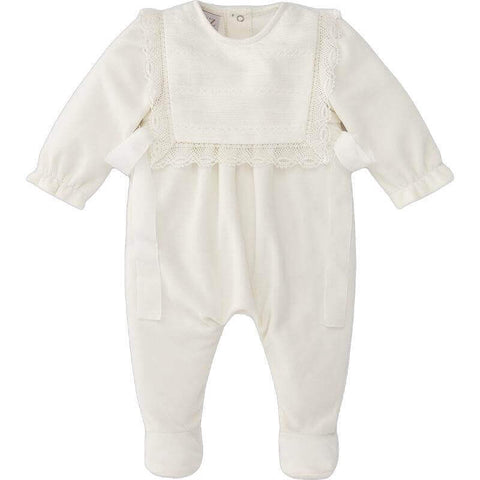 Paz Rodriguez Baby Girls Cream Bow Babygrow Paz Rodriguez Baby Girls Cream Bow Babygrow
