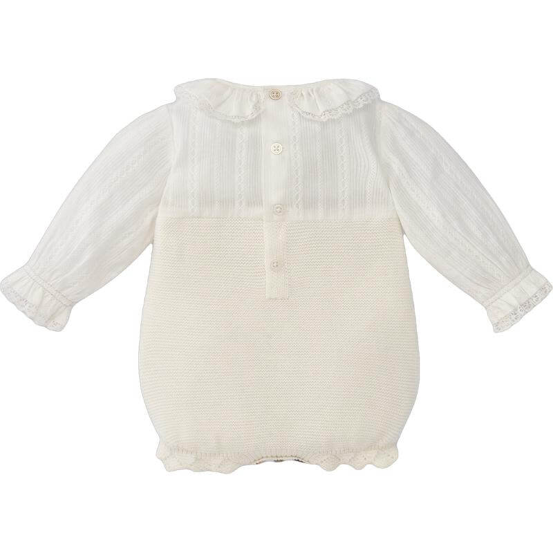 Paz Rodriguez Baby Girls Cream Knit Shortie with Cream Tights Paz Rodriguez Baby Girls Cream Knit Shortie with Cream Tights