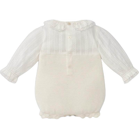 Paz Rodriguez Baby Girls Cream Knit Shortie with Cream Tights Paz Rodriguez Baby Girls Cream Knit Shortie with Cream Tights