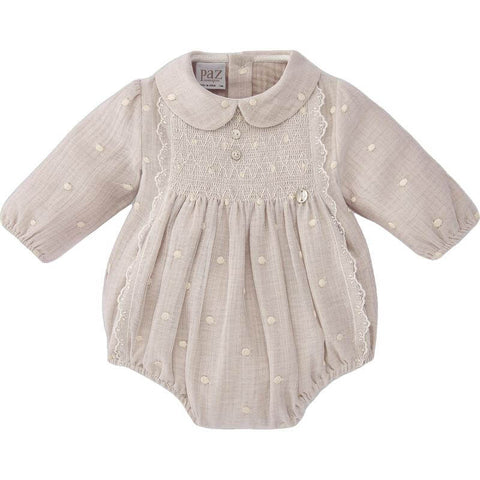 Paz Rodriguez Baby Girls Linen Romper with Tights Paz Rodriguez Baby Girls Linen Romper with Tights