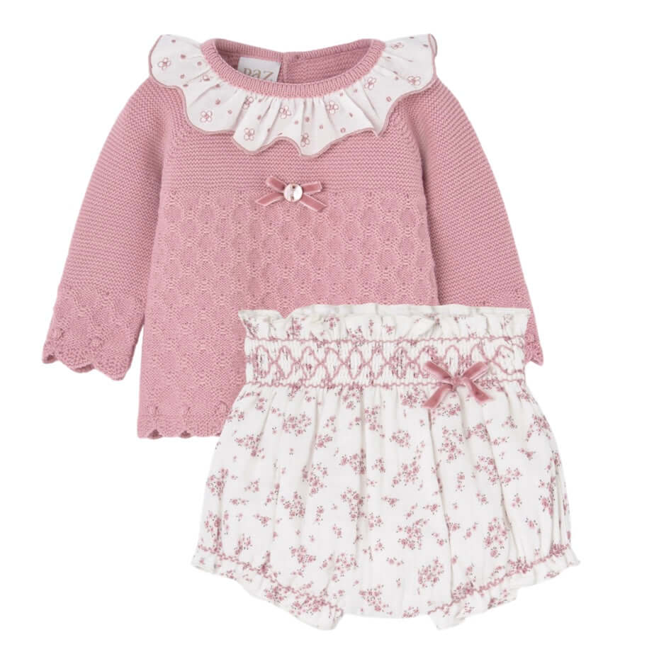 Paz Rodriguez Baby Girls Pink Floral Knit Set Paz Rodriguez Baby Girls Pink Floral Knit Set