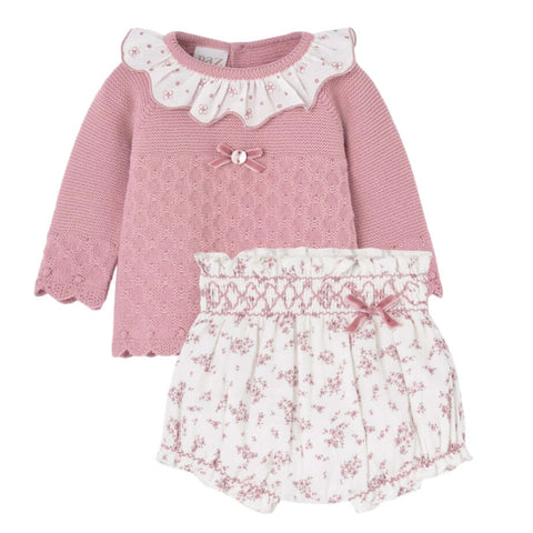 Paz Rodriguez Baby Girls Pink Floral Knit Set Paz Rodriguez Baby Girls Pink Floral Knit Set