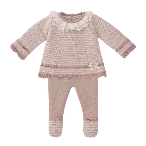 Paz Rodriguez Baby Girls Rose Pink Knitted Set Paz Rodriguez Baby Girls Rose Pink Knitted Set