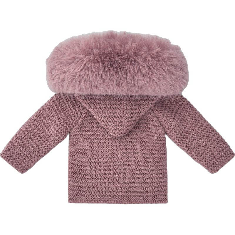 Paz Rodriguez Baby girls Pink Bambalina Jacket with Faux Fur Paz Rodriguez Baby girls Pink Bambalina Jacket with Faux Fur
