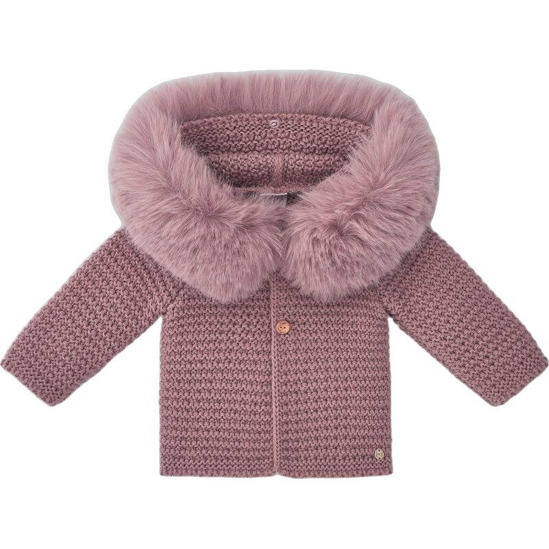 Paz Rodriguez Baby girls Pink Bambalina Jacket with Faux Fur Paz Rodriguez Baby girls Pink Bambalina Jacket with Faux Fur