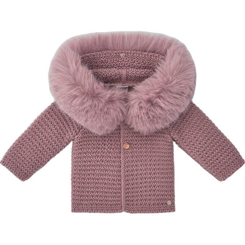 Paz Rodriguez Baby girls Pink Bambalina Jacket with Faux Fur Paz Rodriguez Baby girls Pink Bambalina Jacket with Faux Fur