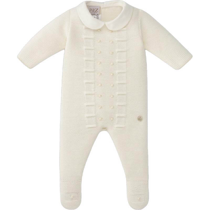 Paz Rodriguez Boys Cream Knitted Romper Paz Rodriguez Boys Cream Knitted Romper