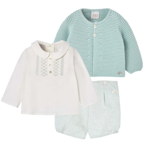 Paz Rodriguez Boys Green Short 3 Piece Set Paz Rodriguez Boys Green Short 3 Piece Set