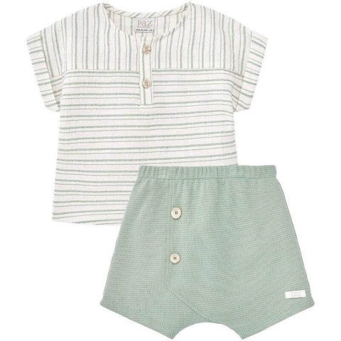Paz Rodriguez Boys Sage Cotton Short Set Paz Rodriguez Boys Sage Cotton Short Set