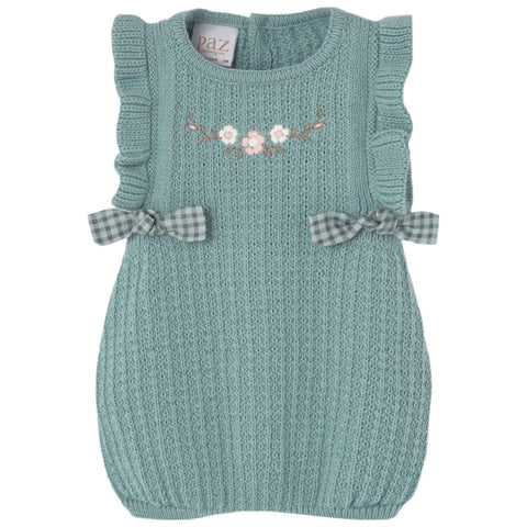 Paz Rodriguez Baby Girls Green Knitted Romper Paz Rodriguez Baby Girls Green Knitted Romper
