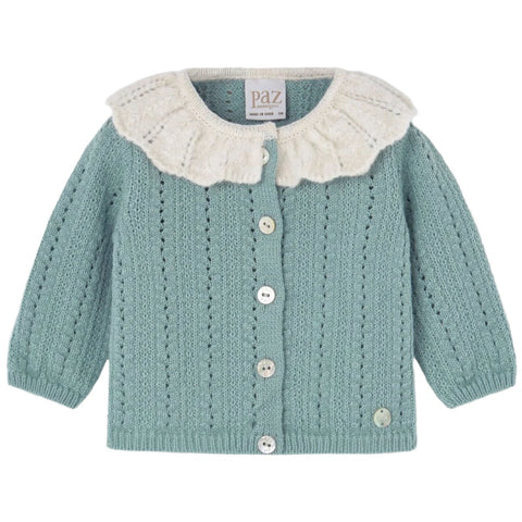 Paz Rodriguez Baby Girls Green Knitted Cardigan Paz Rodriguez Baby Girls Green Knitted Cardigan