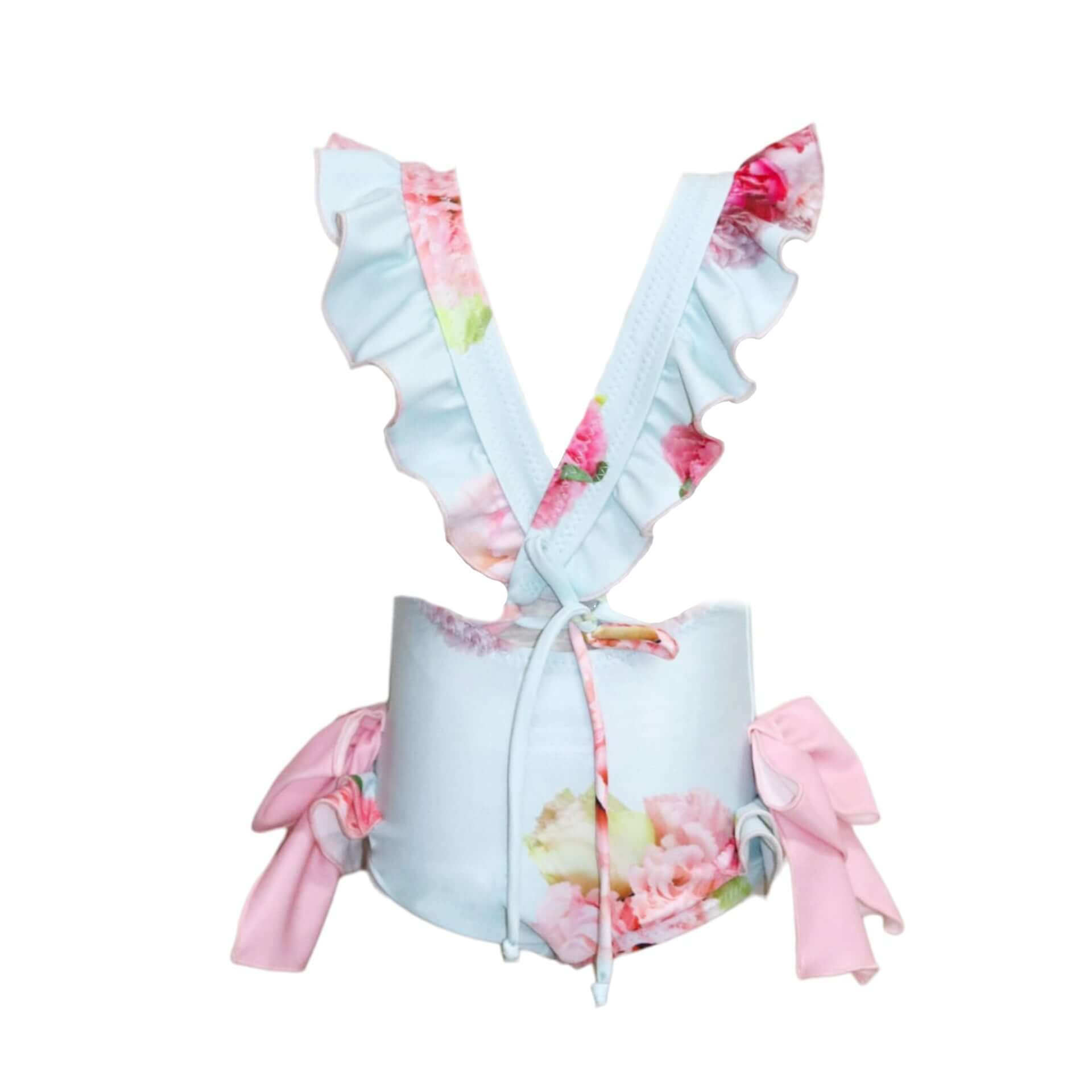 Phi Clothing Girls Aqua Rose Print Swimsuit Phi Clothing Girls Aqua Rose Print Swimsuit