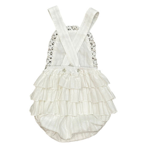 Phi Clothing Girls Cream Frill T-Shirt & Romper Phi Clothing Girls Cream Frill T-Shirt & Romper
