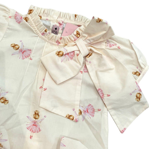 Phi Clothing Girls Pink Ballerina Blouse & skort Phi Clothing Girls Pink Ballerina Blouse & skort