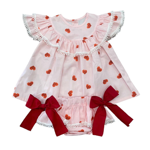 Phi Clothing Girls Pink Heart Blouse & Bloomers Phi Clothing Girls Pink Heart Blouse & Bloomers