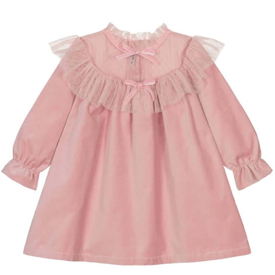 Phi Clothing Girls Pink Velvet Dress Phi Clothing Girls Pink Velvet Dress