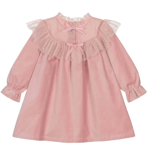 Phi Clothing Girls Pink Velvet Dress Phi Clothing Girls Pink Velvet Dress