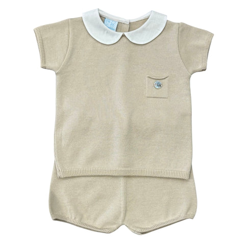 Granlei Baby Boys Beige Short Set Granlei Baby Boys Beige Short Set