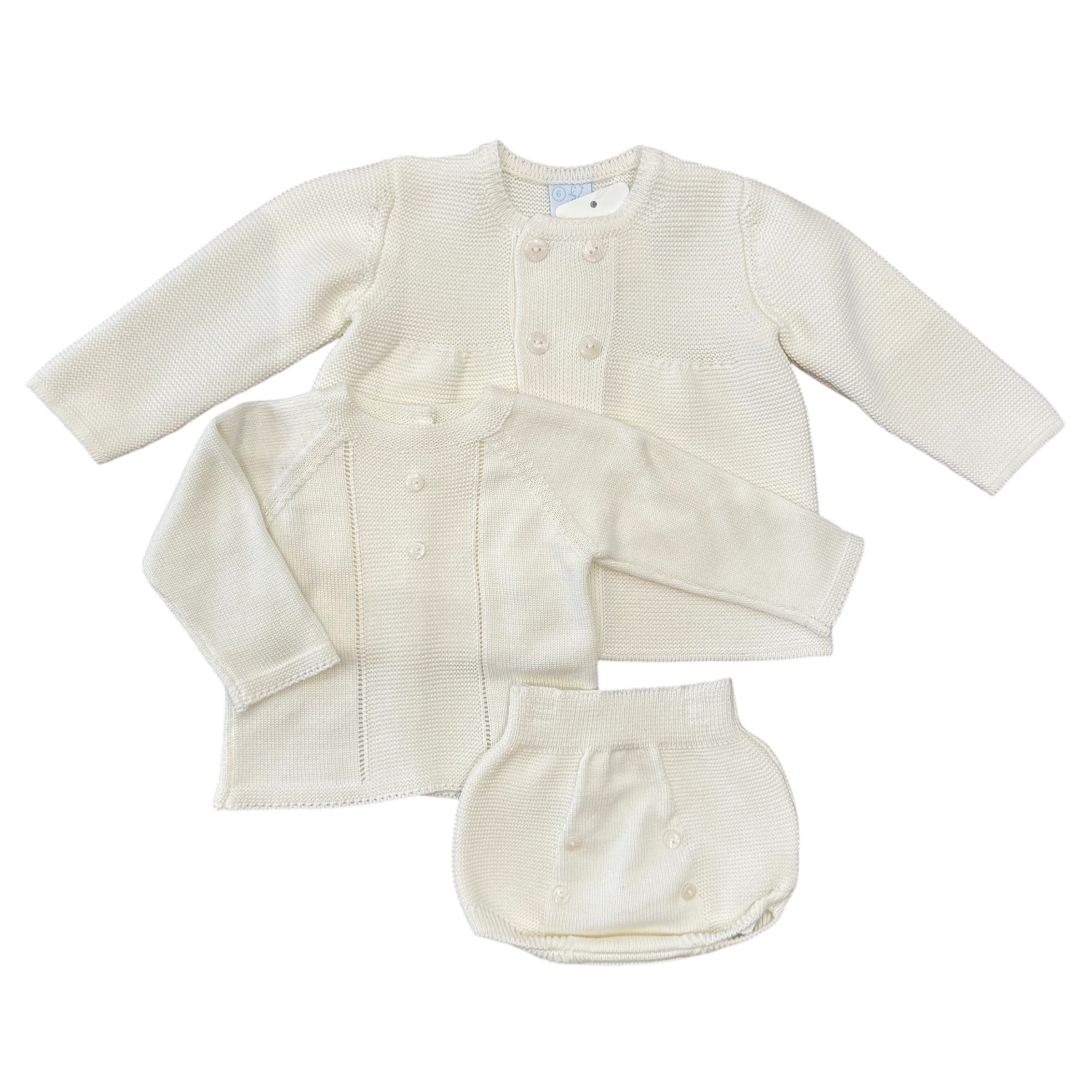 Granlei Unisex 3 Piece Cream Knit Set Granlei Unisex 3 Piece Cream Knit Set