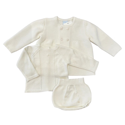 Granlei Unisex 3 Piece Cream Knit Set Granlei Unisex 3 Piece Cream Knit Set