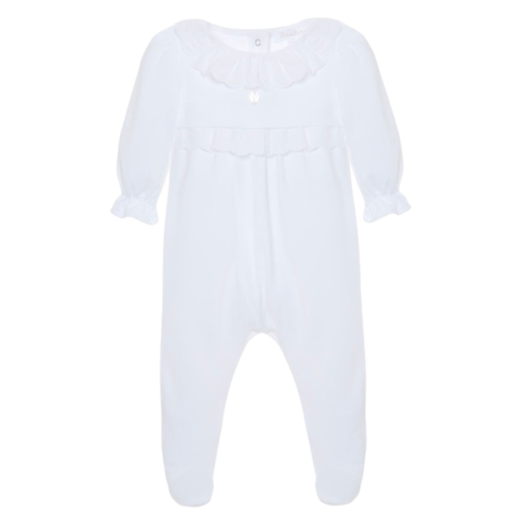Patachou Baby Girls White Frill Babygrow Patachou Baby Girls White Frill Babygrow