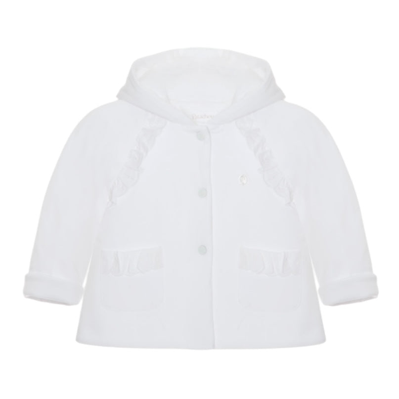 Patachou Baby Girls White Frill Jacket Patachou Baby Girls White Frill Jacket