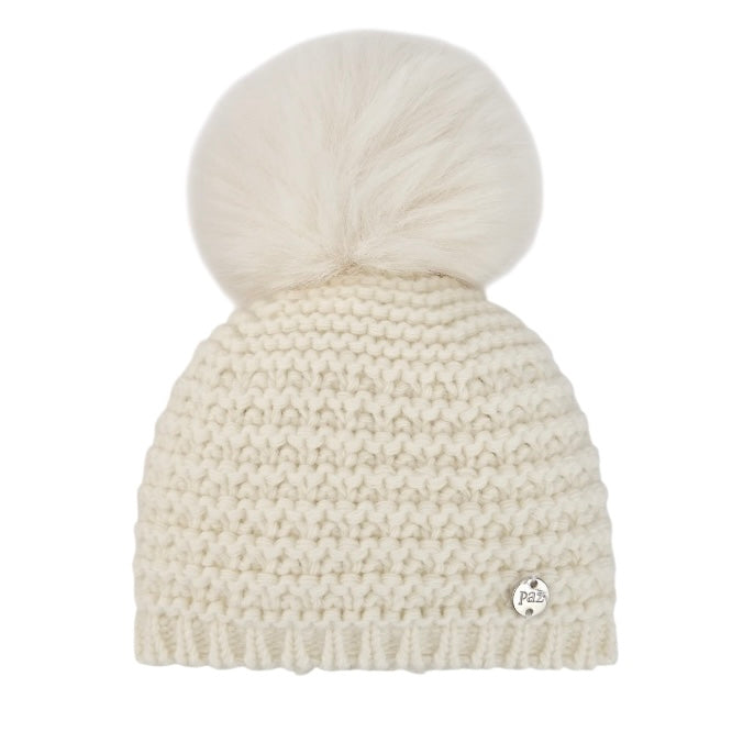 Paz Rodriguez Cream Knit Hat Paz Rodriguez Cream Knit Hat
