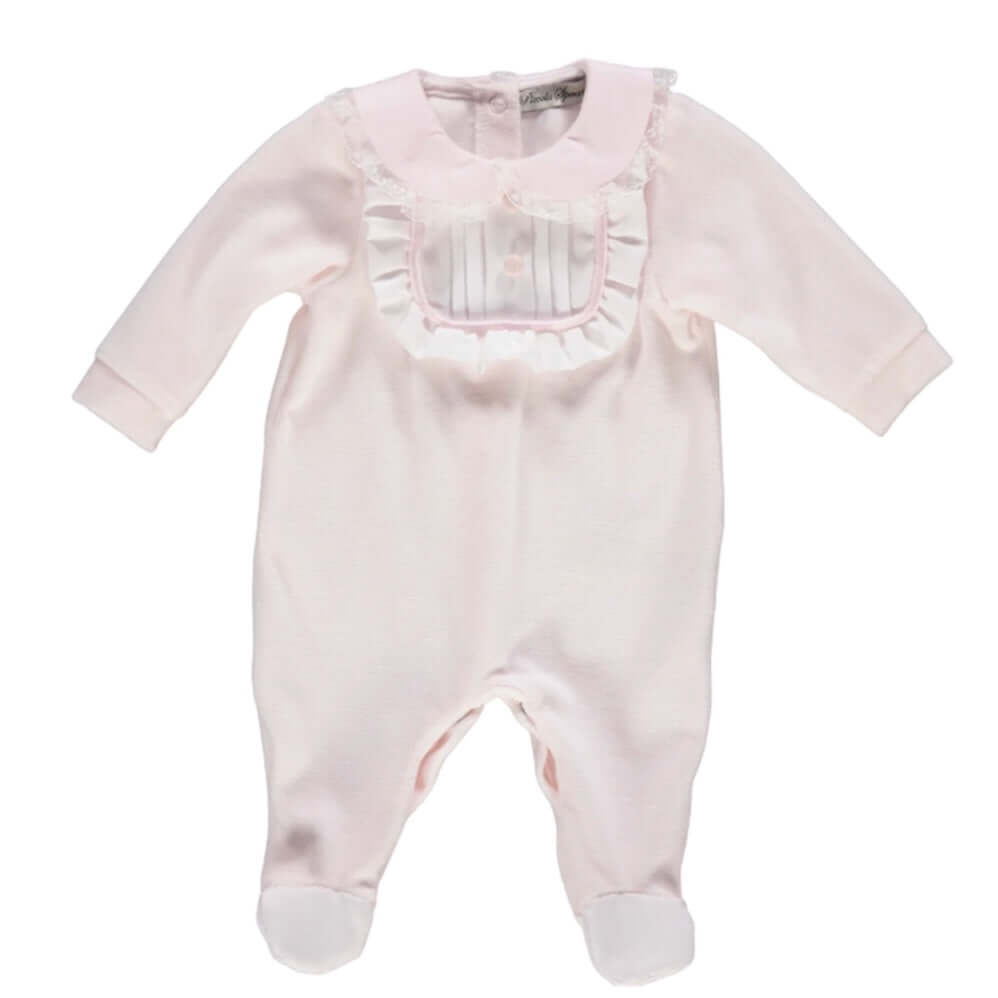 Piccola Speranza Baby Girls Pink Velour Babygrow Piccola Speranza Baby Girls Pink Velour Babygrow
