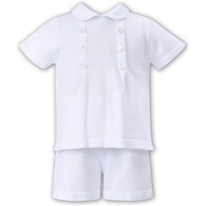 Sarah Louise Baby Boys White Organic Short Set Sarah Louise Baby Boys White Organic Short Set